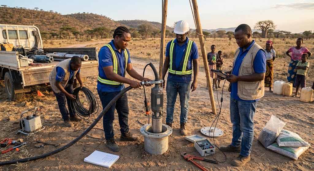 Water pump installation engineering