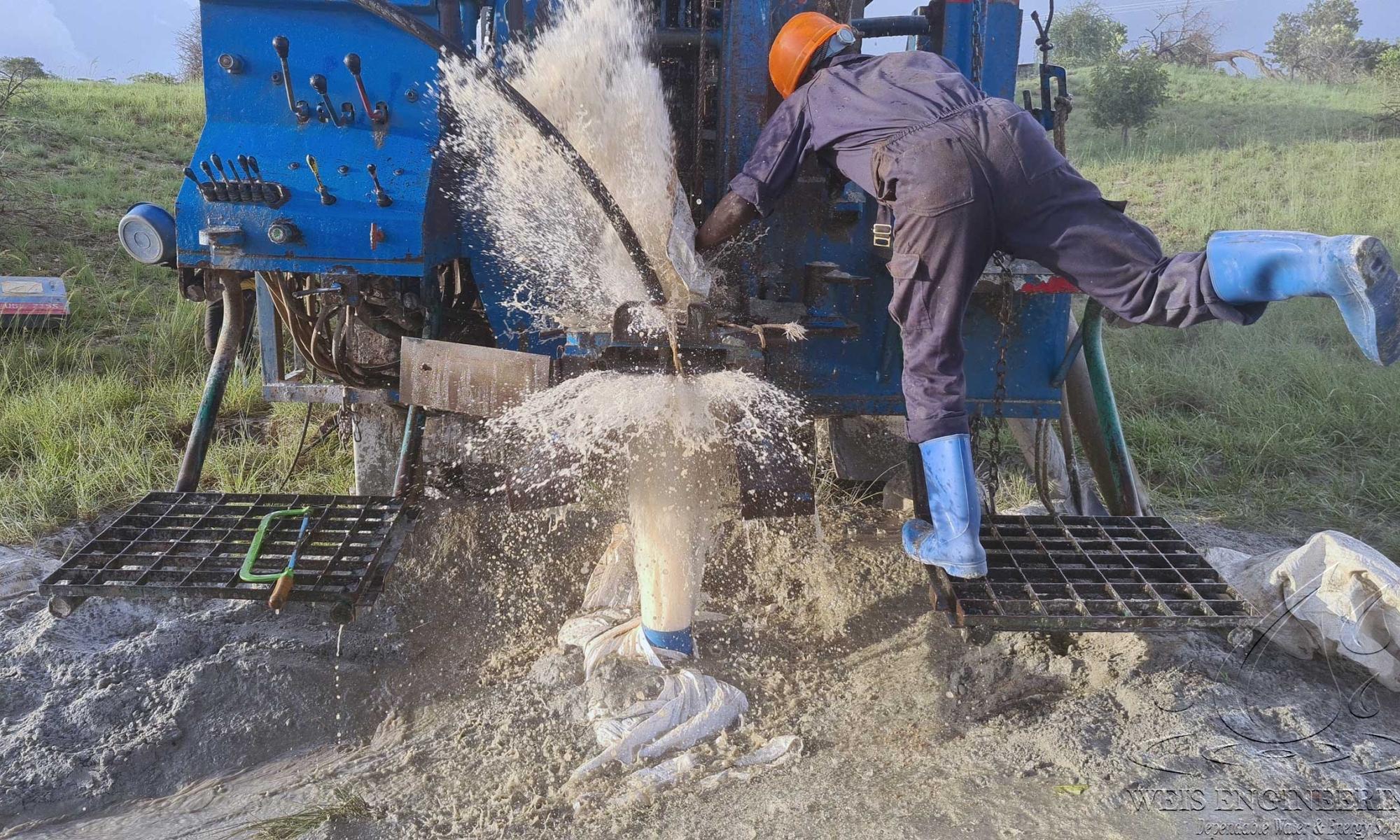 Borehole pump and water system installation